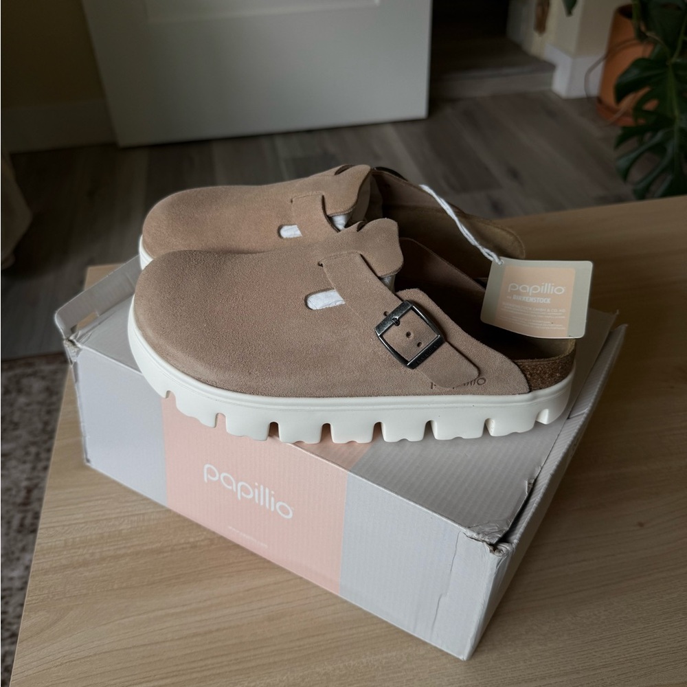 Birkenstock Papillio Tan Platform Shoes